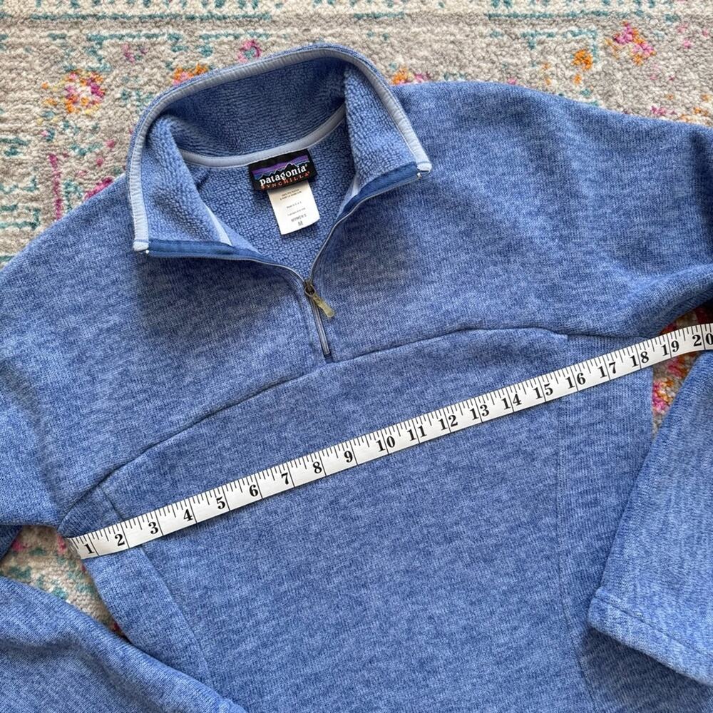 Patagonia Synchilla Blue 1/4 Zip Fleece Lined Pullover Sweater Women’s Medium - Picture 3 of 7